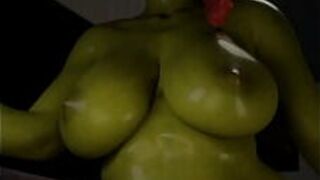 Принцесса Фиона развлекается со своим человеческим мужем - порно видео