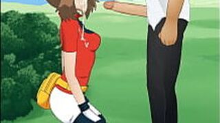 Покемон - май хакура: супер глубокая глотка - порно видео