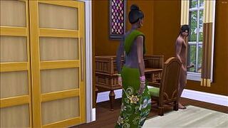 Индийская мама застукала своего девственного сына за мастурбацией во время просмотра порнофильма и решила помочь ему увидеть, каково это - впервые заняться сексом с настоящей женщиной - порно видео